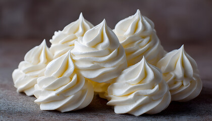 Pile of Whipped Meringue Confections Perfect for Dessert Decoration and Culinary Creations
