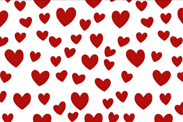 simple heart pattern flat minimal vector red hearts on white background seamless repeating
