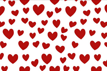 simple heart pattern flat minimal vector red hearts on white background seamless repeating