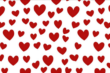 simple heart pattern flat minimal vector red hearts on white background seamless repeating