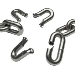 Obraz premium Broken metal chain, link failure