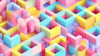 Obraz premium Colorful Abstract Isometric Blocks