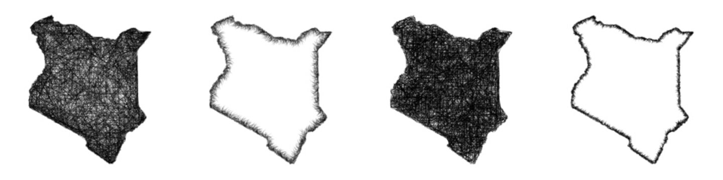 Sketch Kenya map design set