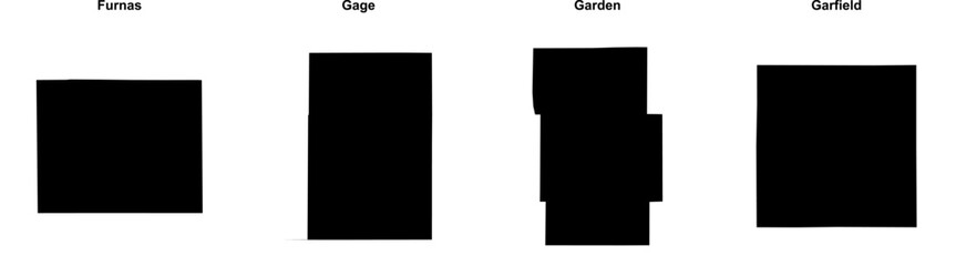 Furnas, Gage, Garden, Garfield outline maps