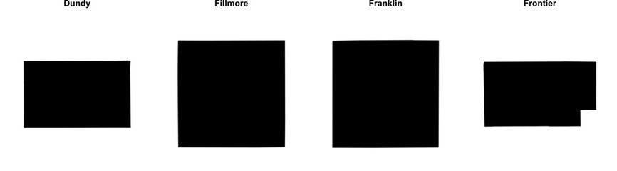 Dundy, Fillmore, Franklin, Frontier outline maps