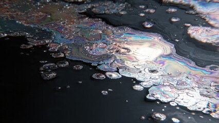 Obraz premium Oil slick with iridescent colors