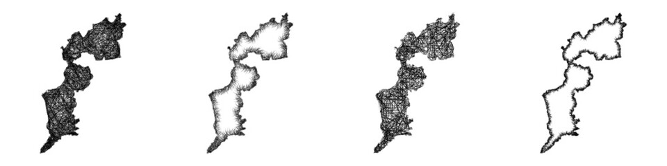 Sketch Burgenland map design set