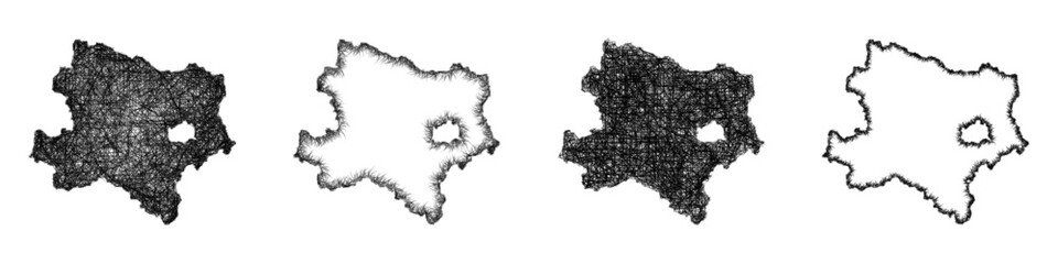 Sketch Niederosterreich map design set