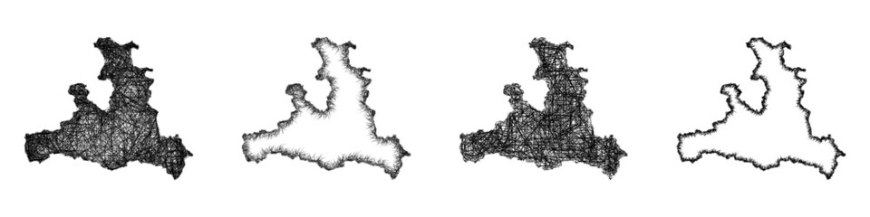Sketch Salzburg map design set