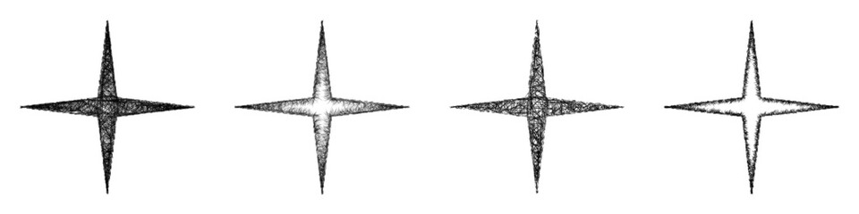 Sketch cross star shape design set