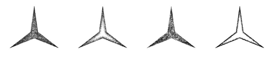 Sketch triangle star shape design set