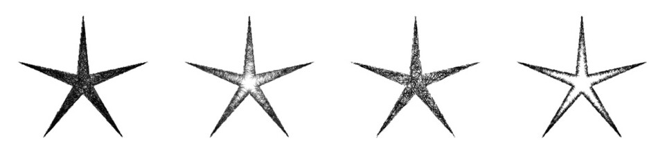 Sketch pentagram star shape design set