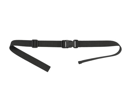 Black nylon webbing strap featuring a plastic buckle