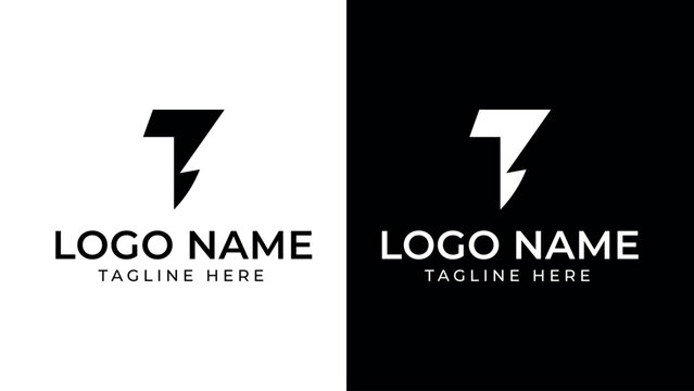 Professional lightning bolt logo also represent letter T, template for modern business branding and corporate identity