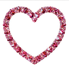 Obraz premium create me a red heart that is outlined in beautiful pink diamonds wide shot bright colors white background fantasy