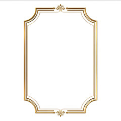 Create an elegant gold frame with rounded edges and impressive elements a clean style with a slightly thick frame