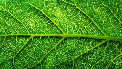 Obraz premium Close-up of a Vibrant Green Leaf