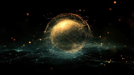 Abstract globe network connection concept on dark background