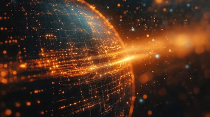Abstract globe network connection concept on dark background