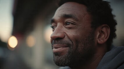 Fototapeta premium Contemplative Black Man Portrait