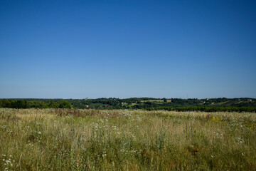 Obraz premium Panoramic View of Sulisławice Sanctuary from Rybnica Hill in Summer Landscape