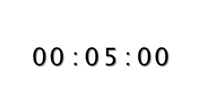 52 Minute counting timer number animation.