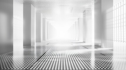 clean digital points and tech grid on white