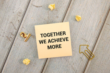 Naklejka premium Tablet on a desk - Together we can achieve more