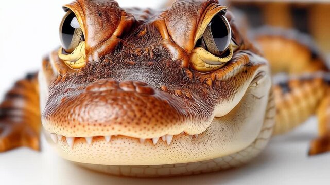 Close-up Alligator: Captivating close-up of an alligator's intense gaze and distinctive texture of its scales.