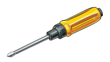 Professional Screwdriver Cartoon Style Vector Illustration for Design Projects