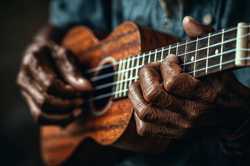 Digital detox routine closeup of hands playing musical instrument in serene environment