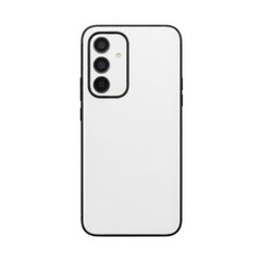 Transparent protective phone case with black trim for modern smartphone with triple camera setup