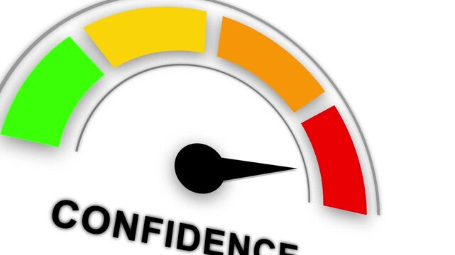 Confidence Level Gauge Animation: Low to High Indicator animation