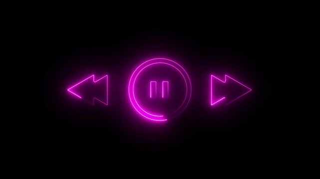 Audio player bar icon. Player button with play, pause, next, previous symbol animation. simple icon animation.