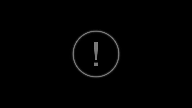 Round exclamation sign icon animation. Error alert with red exclamation mark in circle.