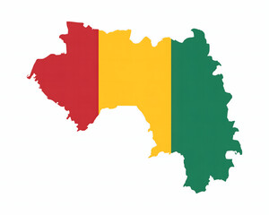 Obraz premium Detailed map of Guinea with national flag colors, perfect for brochures and educational materials or travel designs