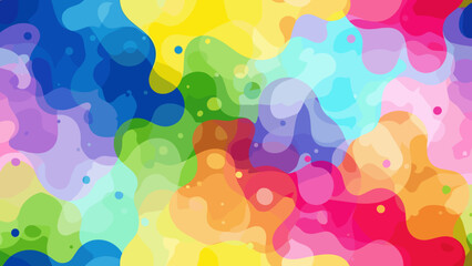 Fototapeta premium Vibrant colorful abstract background with multicolored shapes and spots