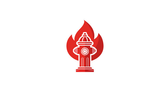 A red fire hydrant icon with flames, set against a white backdrop