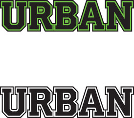 Obraz premium Urban College Style Typography Text Logo Vector Illustration
