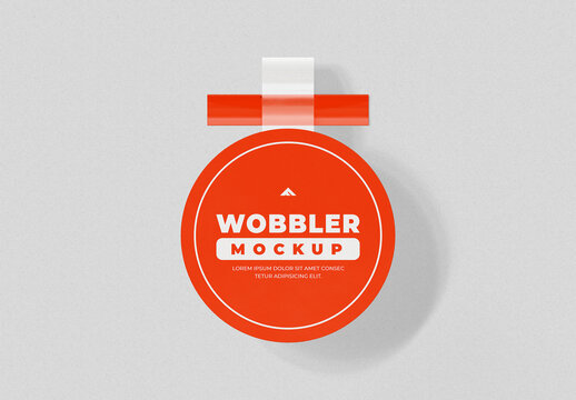 Round Shape Wobbler Mockup for Retail Promotion and Point of Sale Display