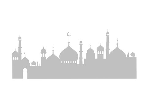 mosque silhouette background with low opacity