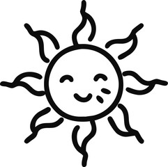 Obraz premium Cute Sun Icon Design For Summer Brightness And Energy