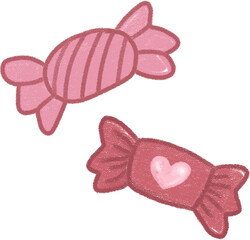 pink candy sticker for valentine