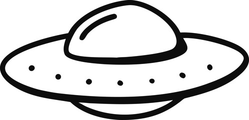 UFO Icon Design, Flying Saucer Illustration And Spacecraft Vector © CreativeBanani