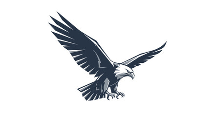 Obraz premium Bald Eagle Flying with Spread Wings.