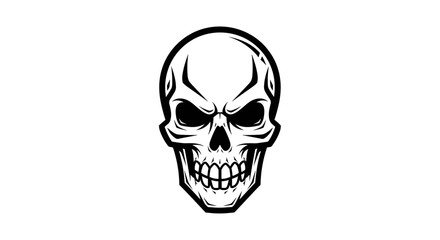 Fototapeta premium Black and White Skull Illustration Design 2.