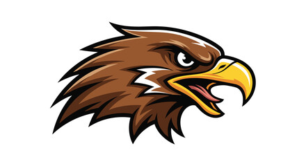 Obraz premium Brown Eagle Head Cartoon Illustration.