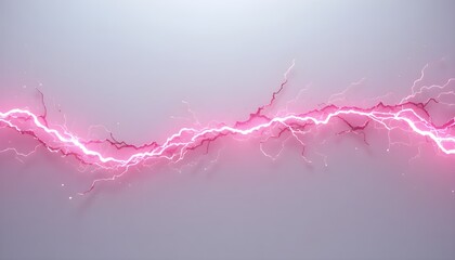 &ldquo;Vibrant Pink Lightning Bolt Striking Through the Sky, Powerful Electric Energy Flash, Neon Thunderbolt Effect, Dramatic Storm Electricity, Abstract Nature Power Background, High Voltage Lightning Con