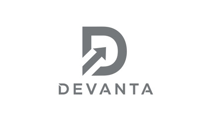 Obraz premium Devanta Logo Design with Arrow Symbol.
