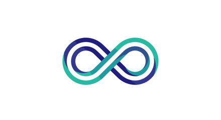 Fototapeta premium Infinity Symbol with Blue Green Gradient.